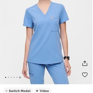Ceil blue Catarina One-Pocket Scrub Top